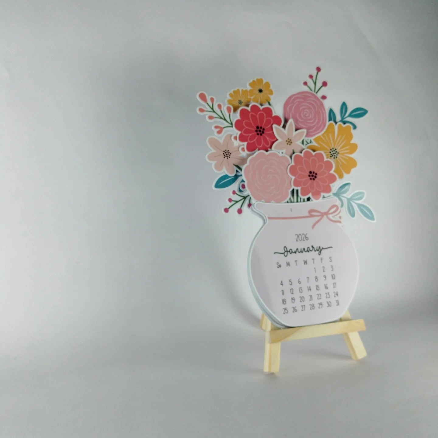 Flower Desk Calendar 2026 – Cute Floral Table Calendar for Office & Home Décor