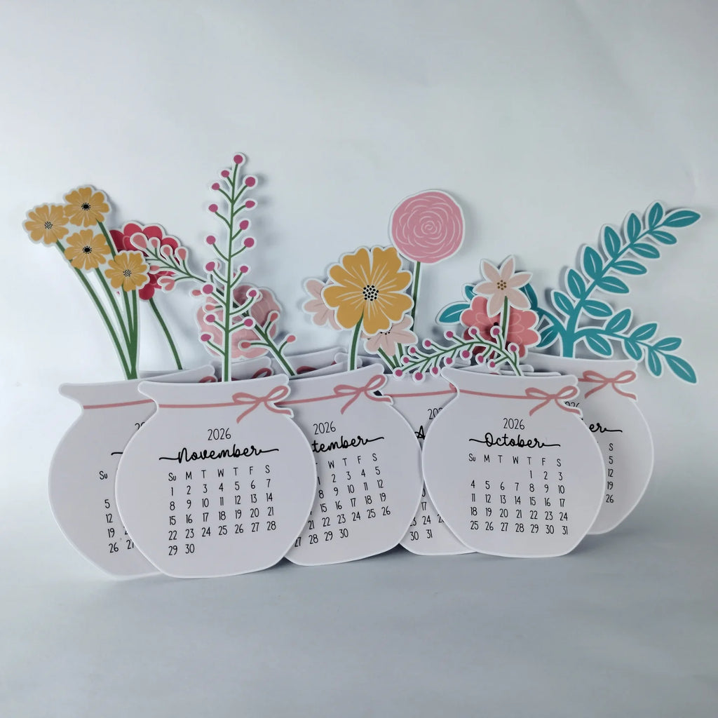 Flower Desk Calendar 2026 – Cute Floral Table Calendar for Office & Home Décor