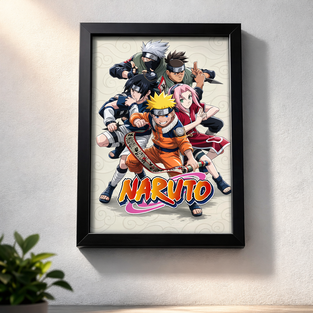 Naruto Anime Photo Frame (A4 Size) | Premium Print | Black & Brown Frame Options