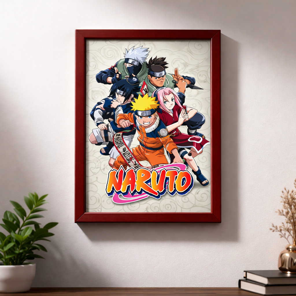 Naruto Anime Photo Frame (A4 Size) | Premium Print | Black & Brown Frame Options