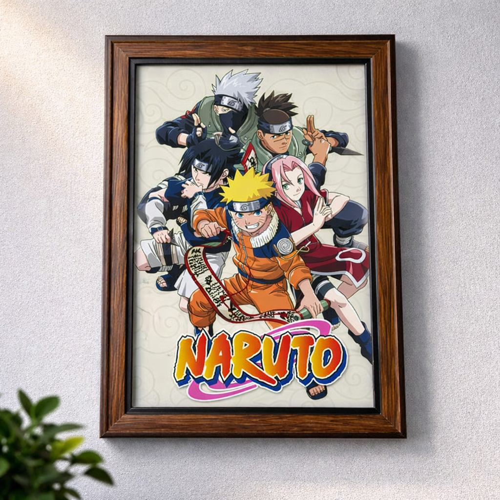 Naruto Anime Photo Frame (A4 Size) | Premium Print | Black & Brown Frame Options