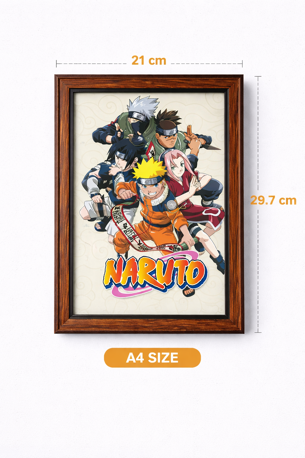 Naruto Anime Photo Frame (A4 Size) | Premium Print | Black & Brown Frame Options