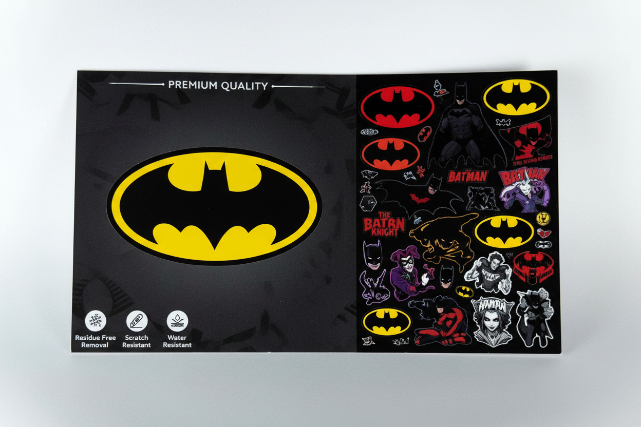 Batman sticker pack packaging