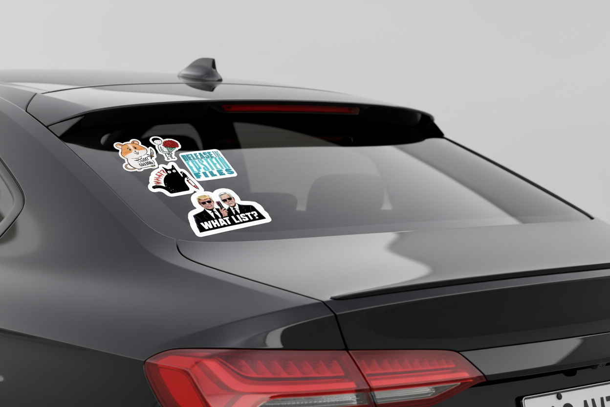 Car sticker mockup product photo