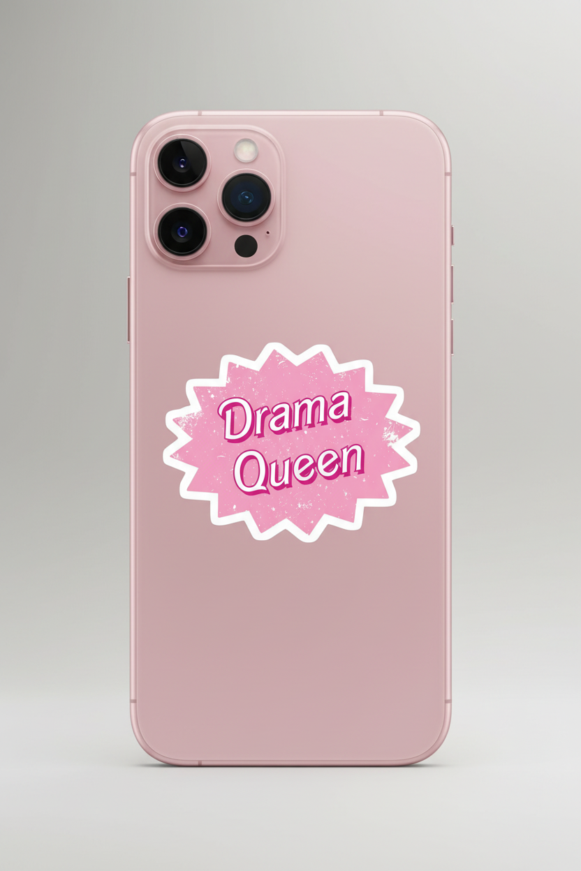 Drama Queen Sticker iPhone Mockup