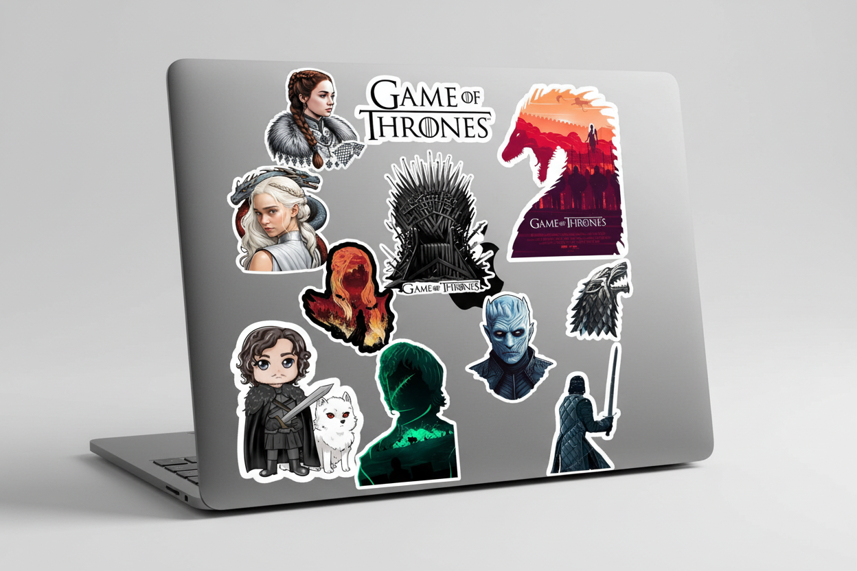 Game of Thrones Sticker Pack - Laptop Mockup