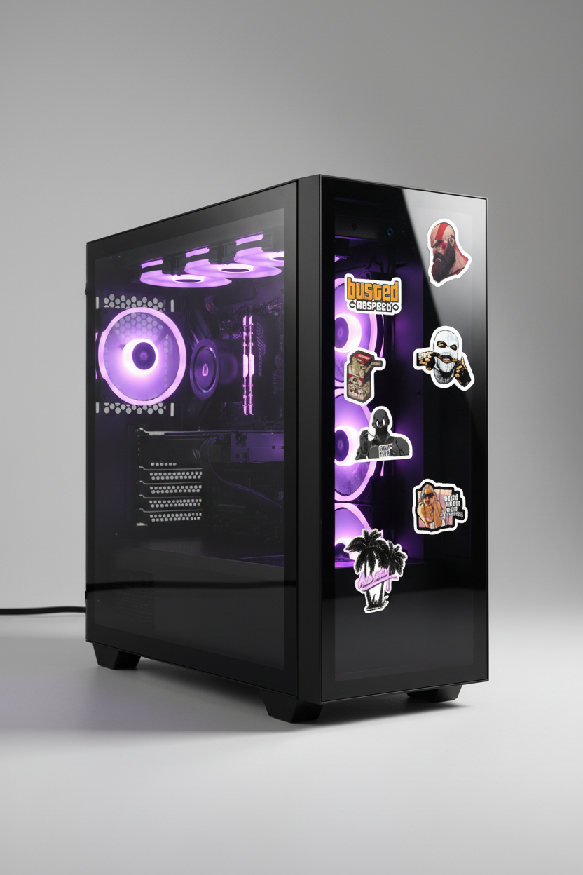 Gaming PC Side Glass Mockup