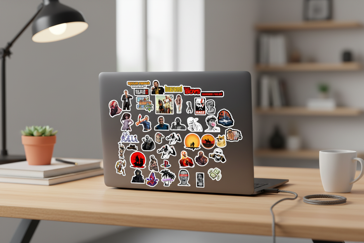 Laptop Desk Setup Mockup