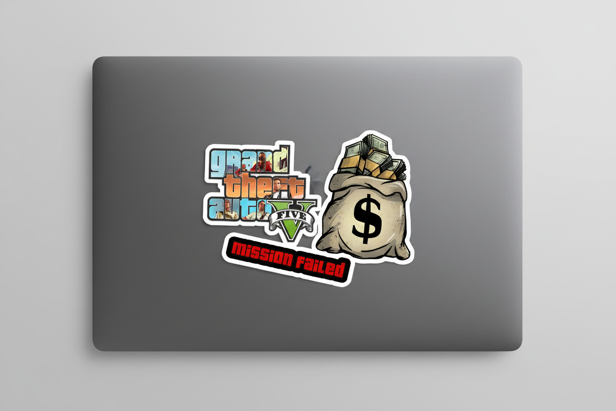 Laptop Sticker Mockup