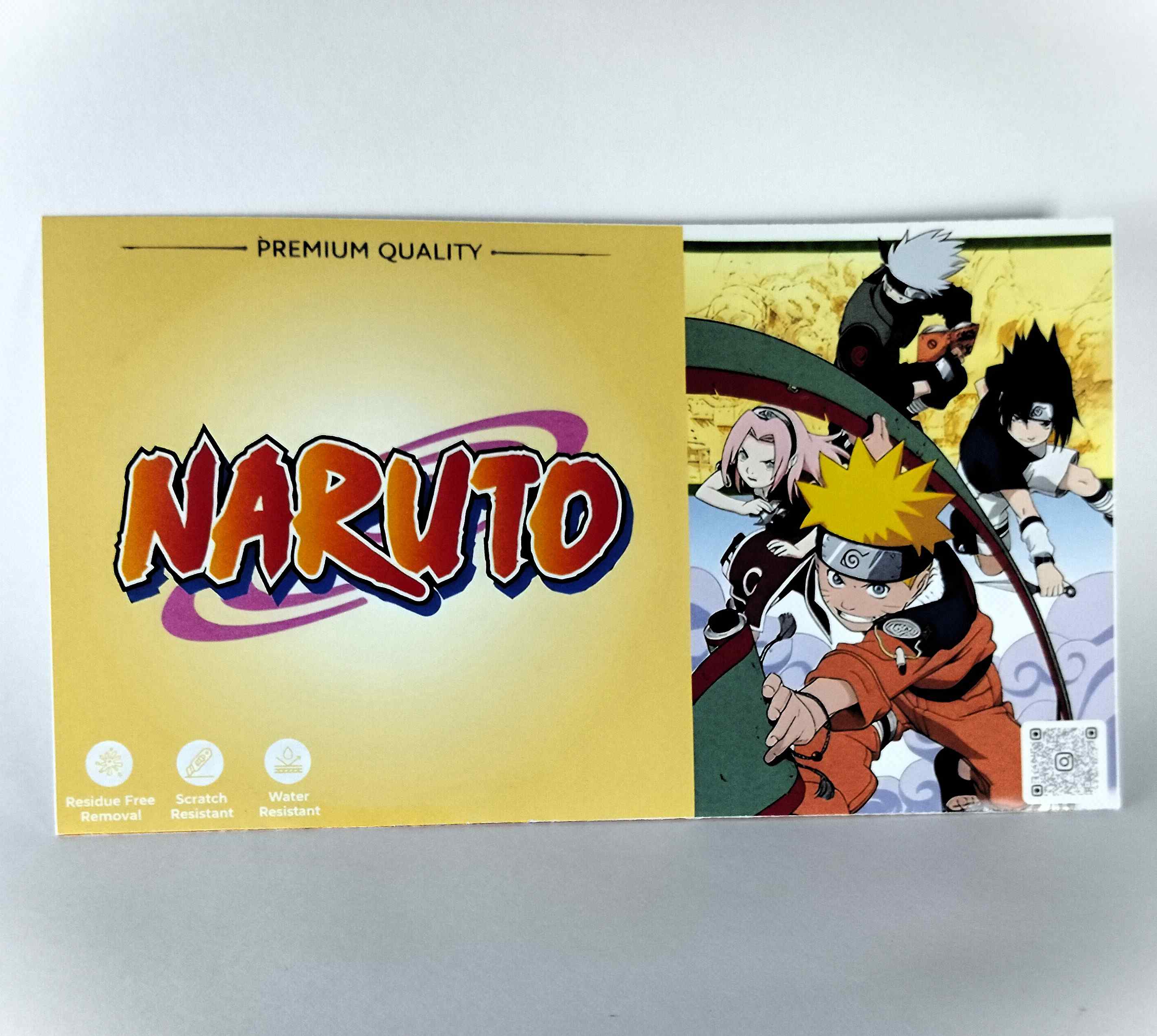 Naruto-themed product packaging with characters on a white background