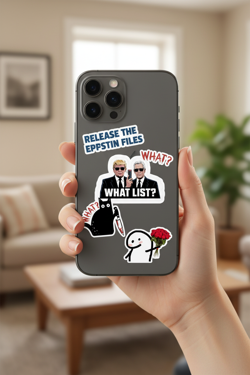 Epstein Files Meme Sticker Pack – Viral Waterproof Meme Stickers for Laptop, Car & Phone