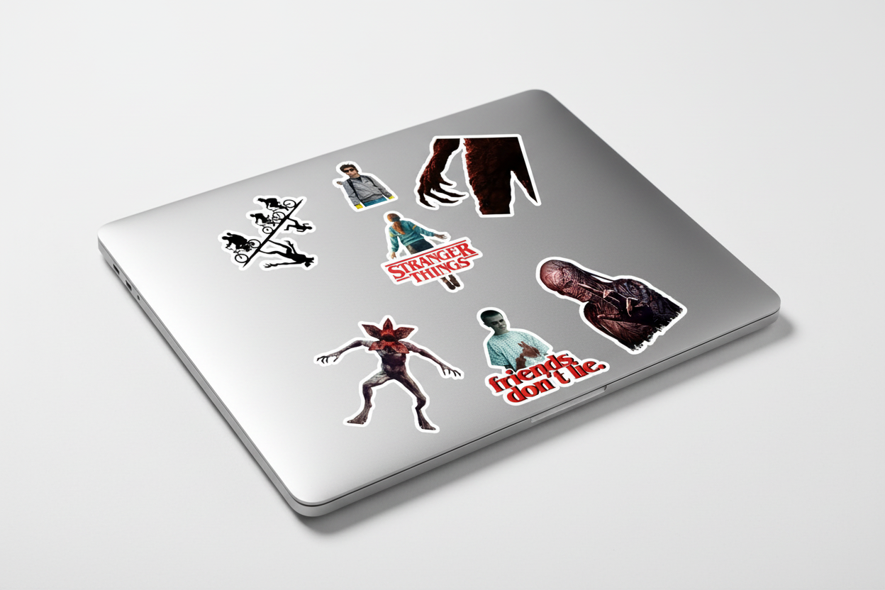 Stranger Things Stickers on Laptop
