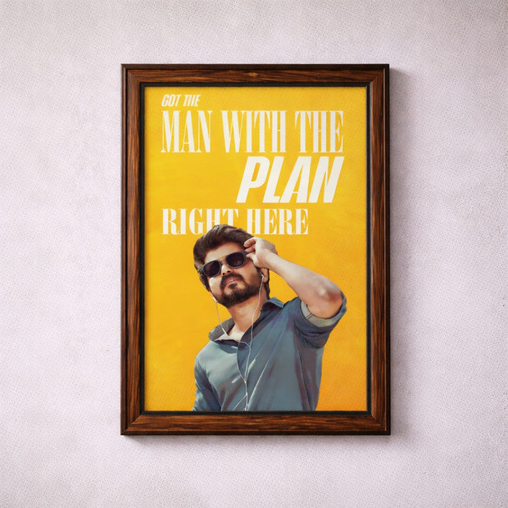 Vijay Thalapathy Cool A4 Poster Frame – Stylish Tamil Actor Wall Art for Living Room, Hall & Fan Collection