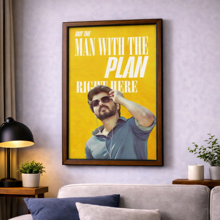 Vijay Thalapathy Cool A4 Poster Frame – Stylish Tamil Actor Wall Art for Living Room, Hall & Fan Collection